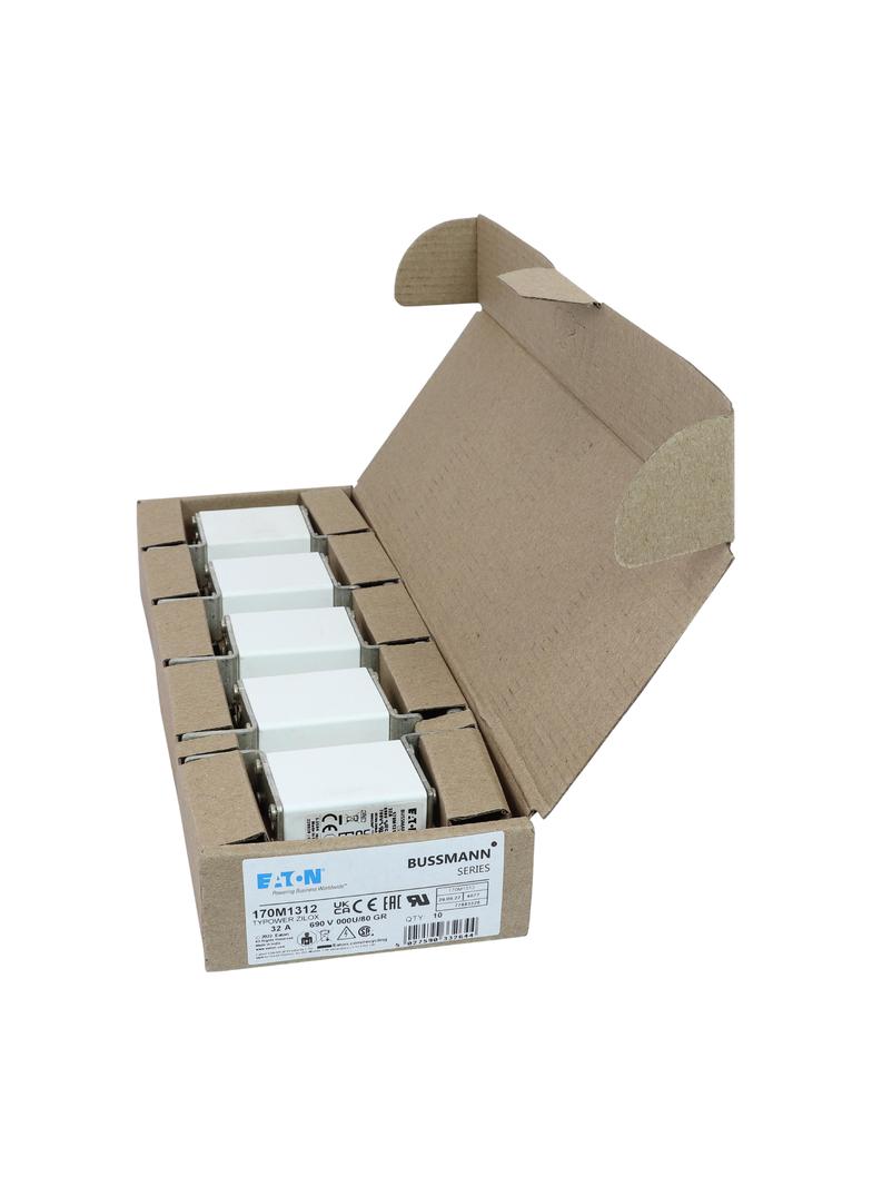 32A 690V IEC gR 000U/80 SQUARE BODY FUSE Wkładka szybka 32A AC 690V DIN 000 21x40x100 mm, 170M1312 E