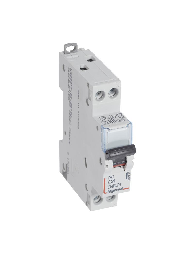 Wyłącznik Nadprądowy S 301N 1P+N C 4 6kA DX3 407737 LEGRAND