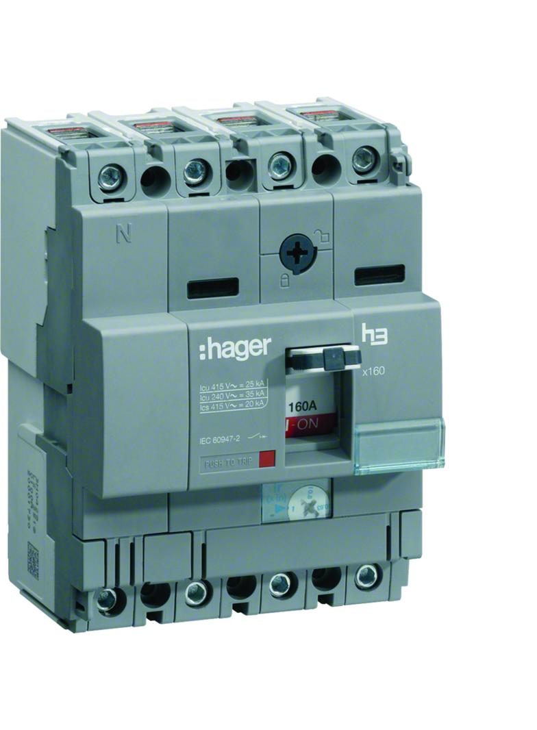 Wyłącznik mocy x160 4P 25kA 125A HHA126H HAGER