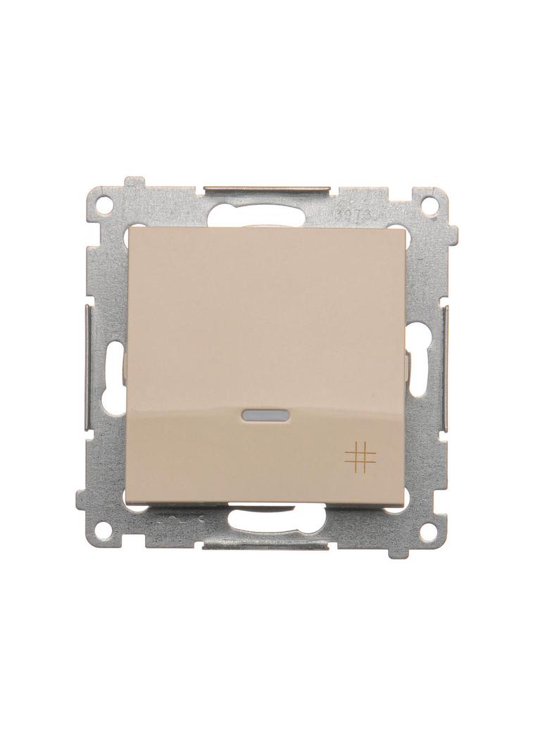 Simon 54 Łącznik krzyżowy z podświetleniem LED 10A 250V szybkozłączka kremowy DW7L.01/41 KONTAKT
