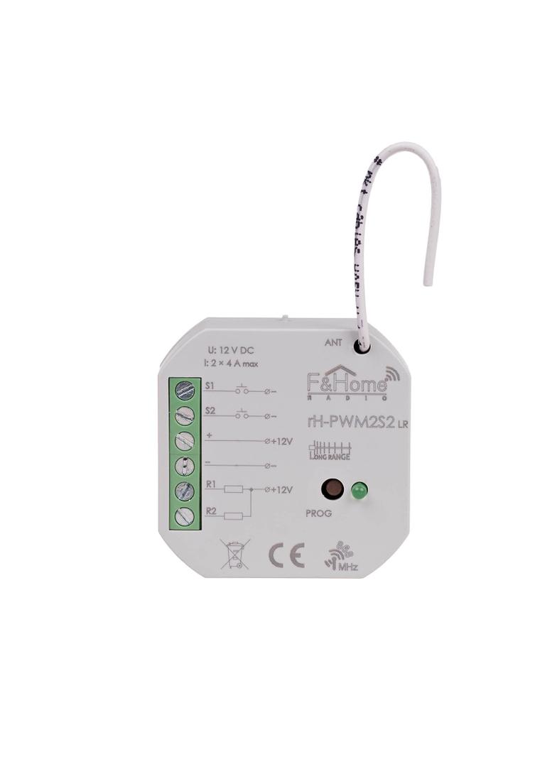 Sterownik PWM dwukanałowy niskiego napięcia z dwukanałowym nadajnikiem - Long Range rH-PWM2S2-LR F&F
