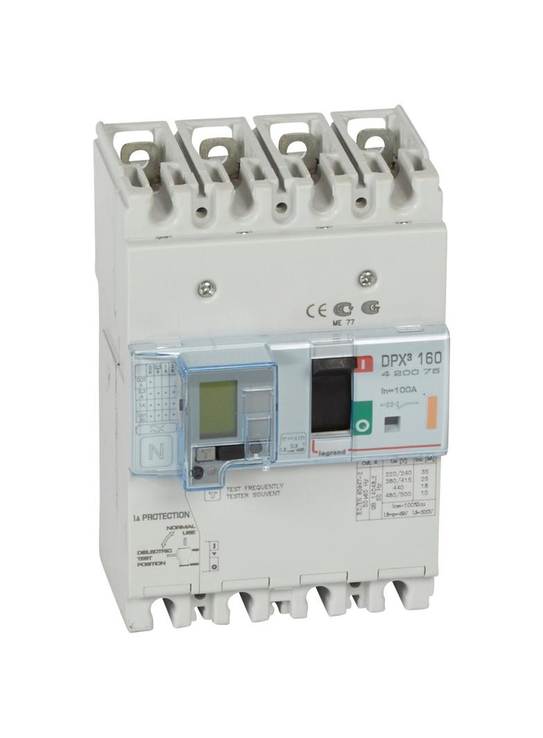Wyłącznik DPX3 160 Z Zab. R-Pr. 4P 100A 25Ka 420075 LEGRAND
