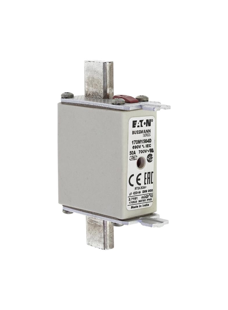 FUSE 50A 690V gR DIN 000 HSDNH Wkładka szybka 50A 690V gR DIN 000 podwójny wskaźnik 170M1564D EATON