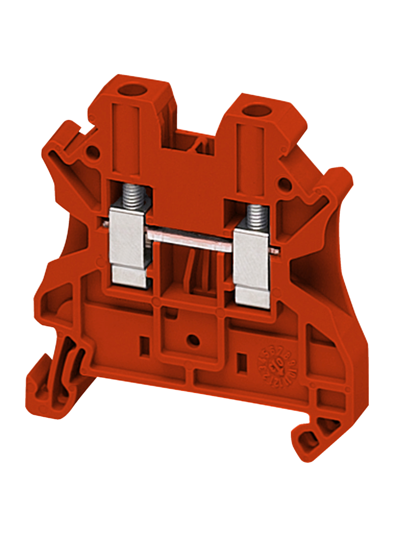 Złączki NSY, zacisk śrubowy przepustowy 4 mm2 czerwony