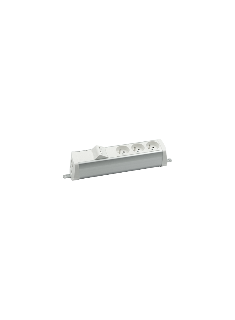"Simon 480 TS48-230E300K0-33 Listwa poszerzona 3 gn. typ E i płytka 2xRJ45 keystone