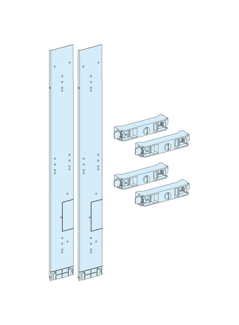 Rozdzielnice PrismaSet, przednia przegroda Formy 2 do pionowych szyn bocznych