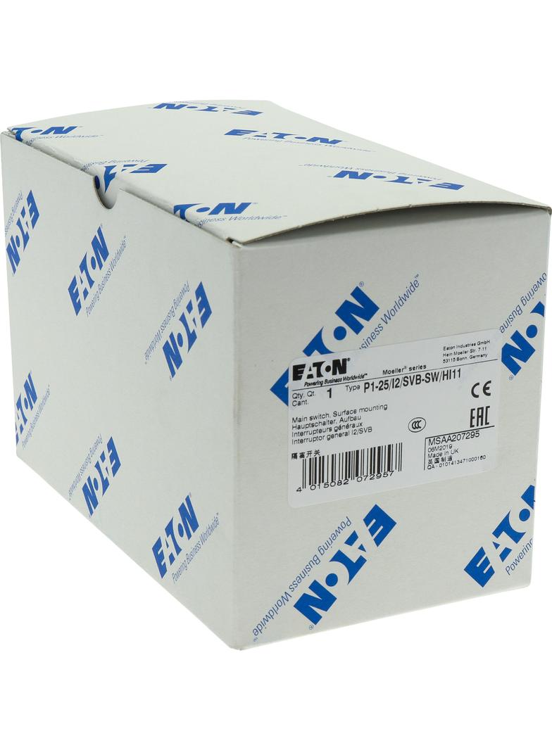 Łącznik krzywkowy 0-1 3P 25A 1Z 1R w obudowie IP65 P1-25/I2/SVB-SW/HI11 207295 EATON