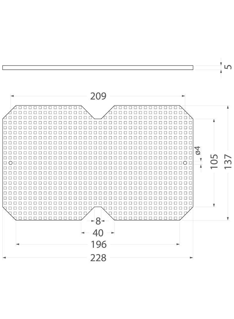 Płyta Montażowa PM250, perforowana, do puszki Ppt-EH250-PPt-EH251, kolor: szary 33.250 OPATÓWEK