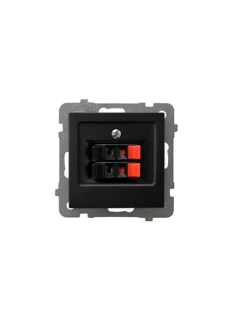 AS Gniazdo głośnikowe podwójne - kolor czarny metalik