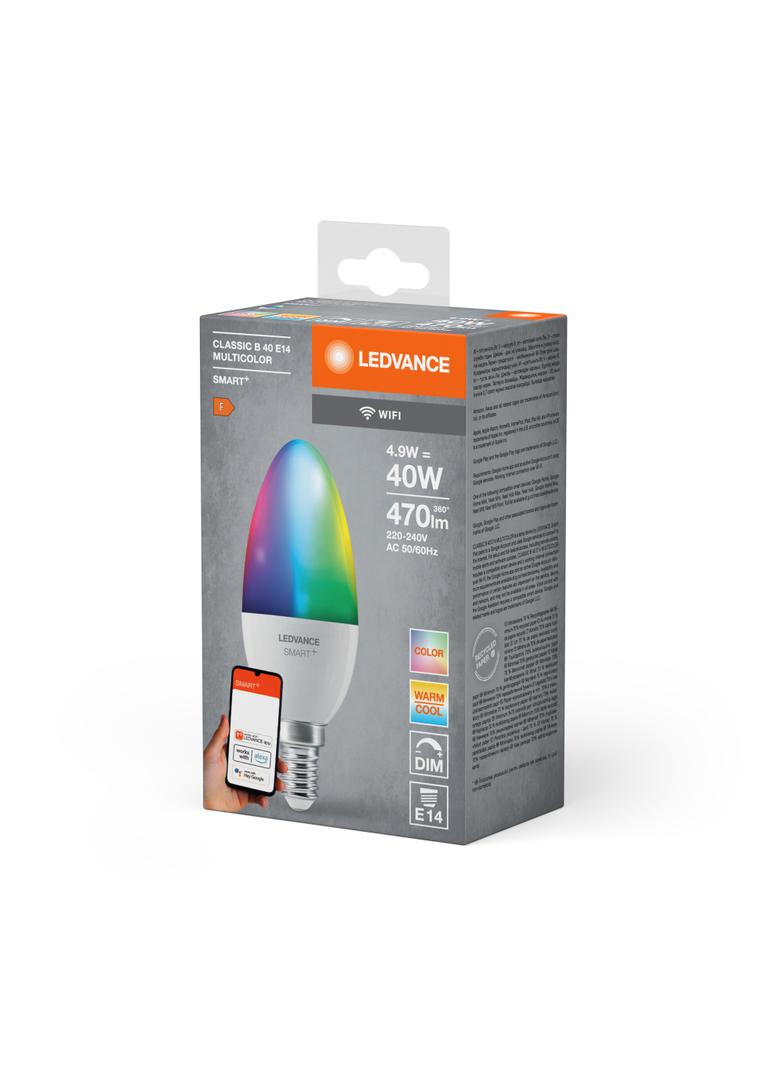 Lampa LED SMARTWIFI B40 4,9W 230V RGBWFRE144X1 LEDV