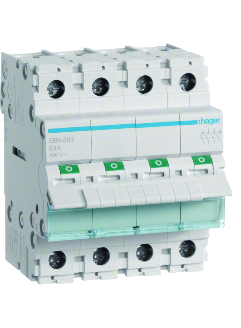 Modułowy rozłącznik izolacyjny 4P 63A 400VAC SBN463 HAGER