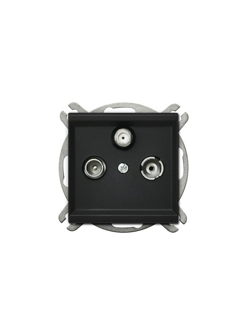 SONATA Gniazdo RTV-SAT przelotowe - kolor czarny metalik