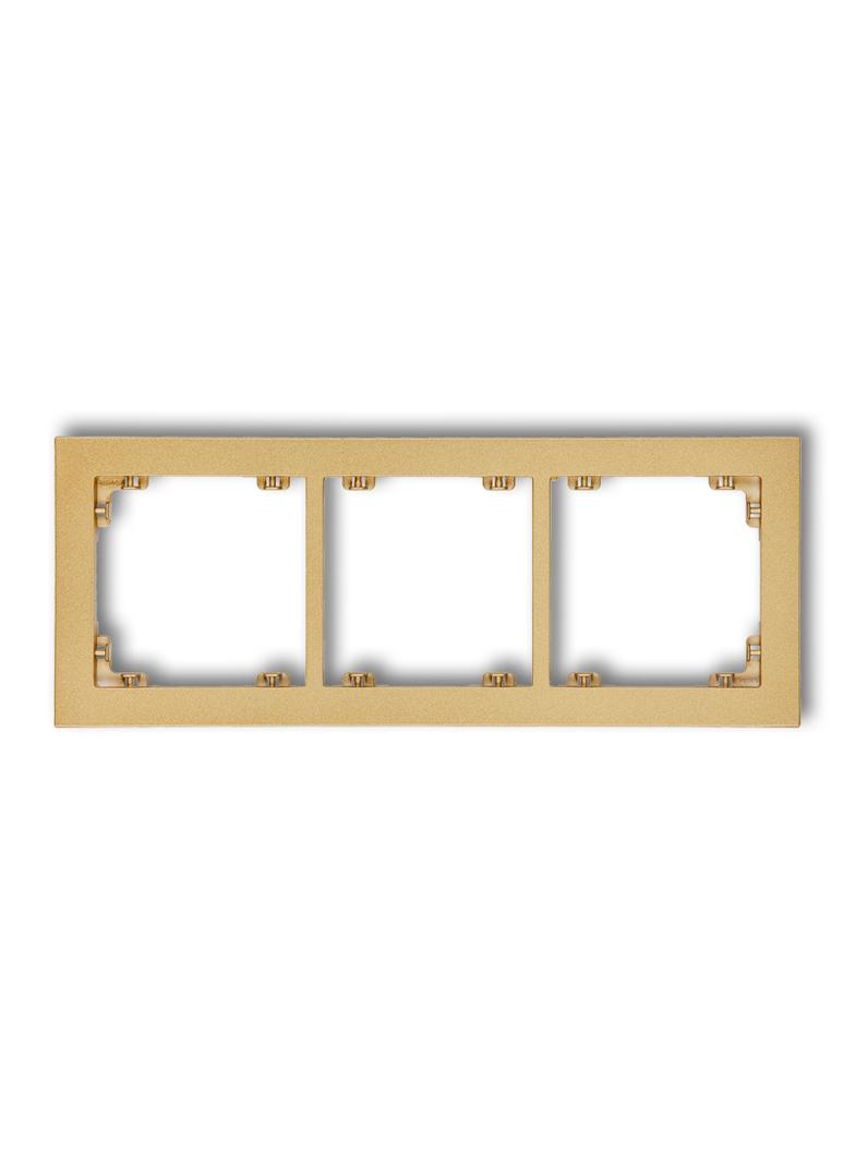 DECO Ramka potrójna z tworzywa złoty 29DR-3 KARLIK
