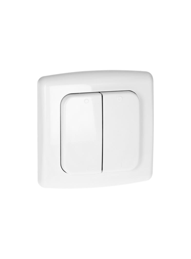 Włącznik podwójny natynkowy do zdalnego sterowania włącznikami podtynkowymi i gniazdami,z nadajniki