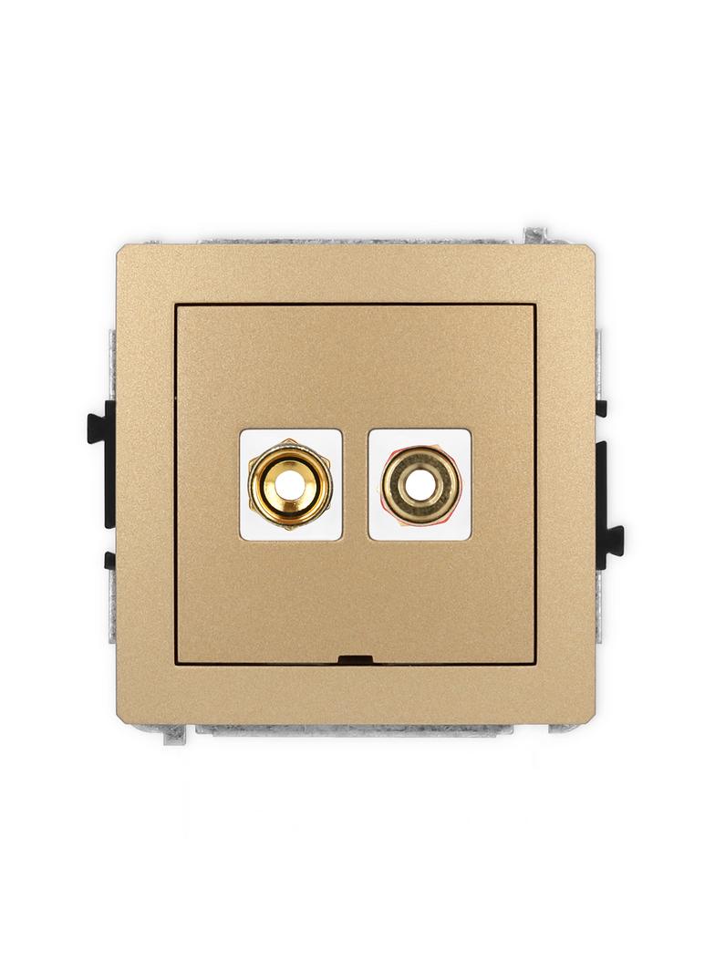 DECO Mechanizm gniazda głośnikowego pojedynczego, bez pola opisowego (typu banan - czerwony i czarny