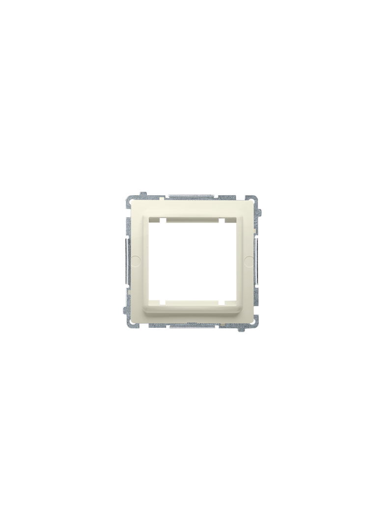 Simon Basic Adapter (przejściówka) na osprzęt standardu 45 × 45 mm. Montaż do puszki na łapki i wkręty beż BMA45M/12 KONTAKT