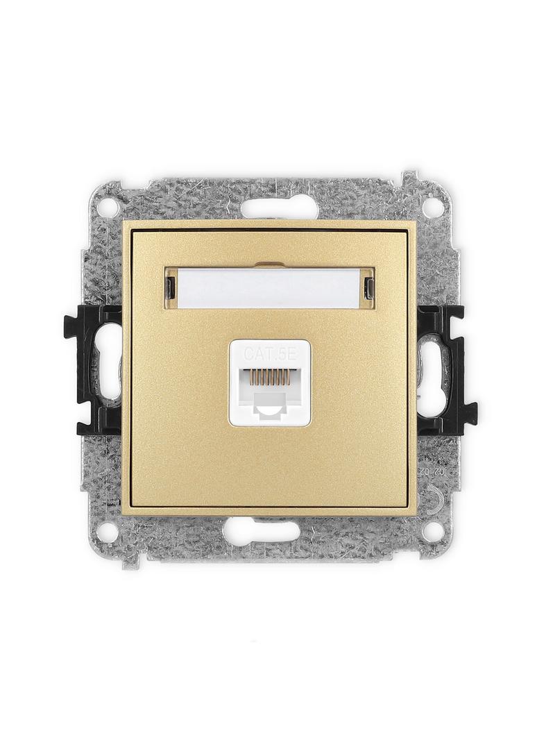 ICON Mechanizm gniazda komputerowego pojedynczego 1xRJ45, kat. 5e, 8-stykowy złoty