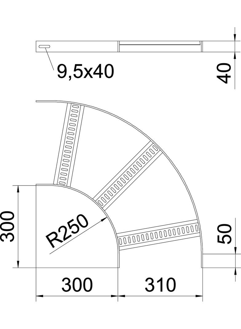 SLB 90 62 300 A2 Łuk 90°