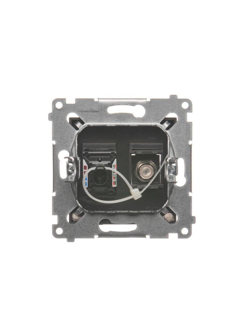 Simon 54 Gniazdo antenowe typu +RJ45 kat.6 brąz mat