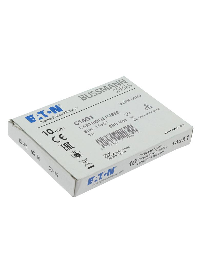 CYLINDRICAL FUSE 14 x 51 1A GG 690V AC Wkładka cylindryczna 14 x 51mm 1A GG 500V AC C14G1 EATON