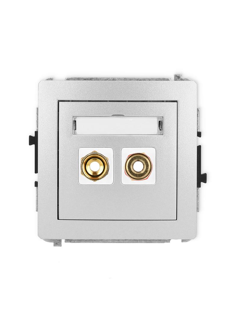 DECO Mechanizm gniazda głośnikowego pojedynczego (typu banan - czerwony i czarny, pozłacany, 4 mm2,