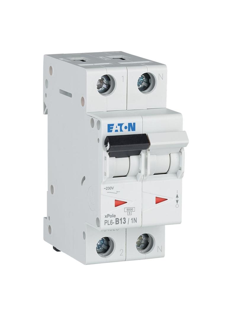 PL6-B13/1N Wyłącznik nadprądowy 6kA B13A 1P+N 106027 EATON