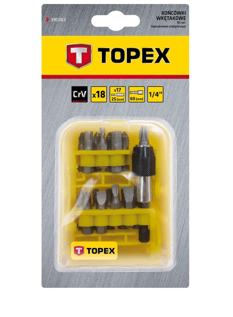 Końcówki wkrętakowe z uchwytem, zestaw 18 szt.