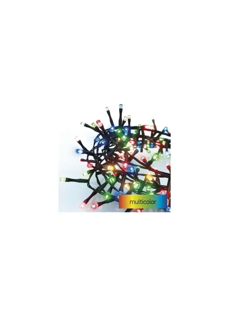 Lampki choinkowe LED Classic Cluster, jeżyk, 600LED 12m, multikolor, czarny, IP44, timer
