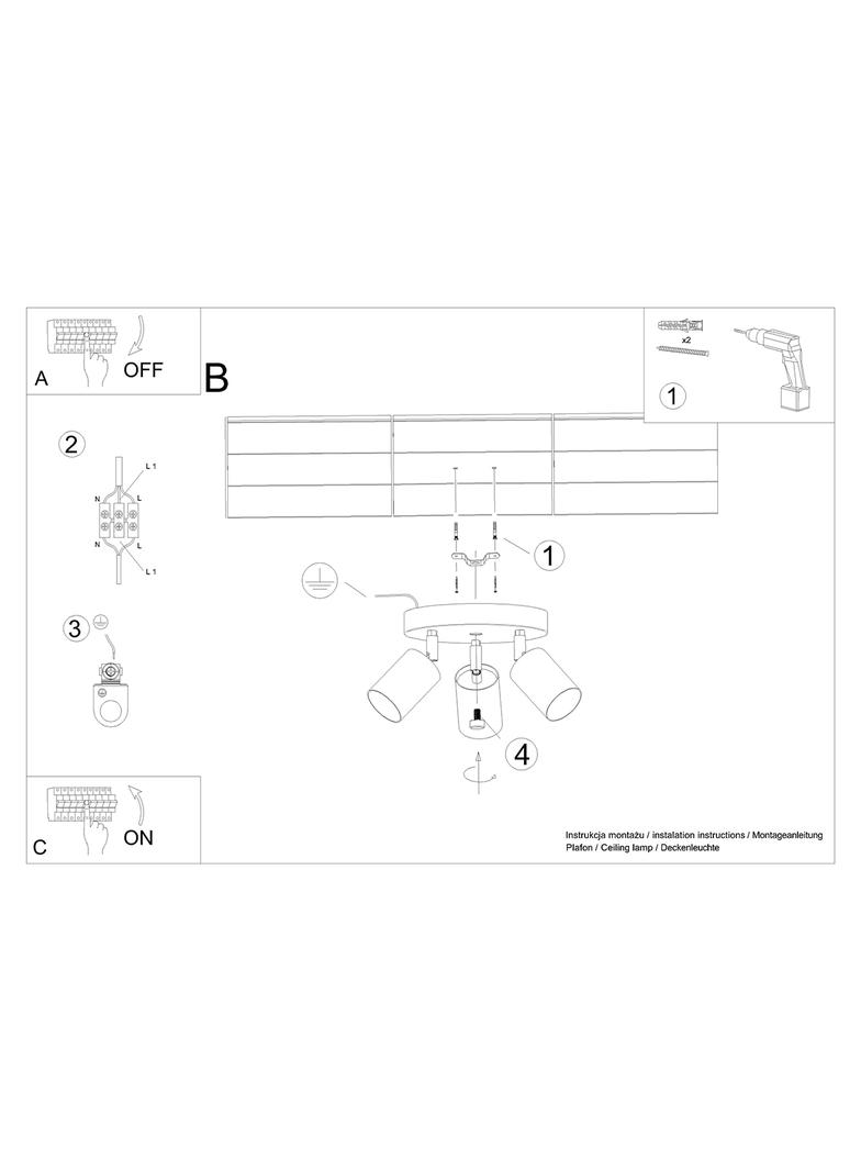 Sollux Plafon VERDO 3P biały SL.1287