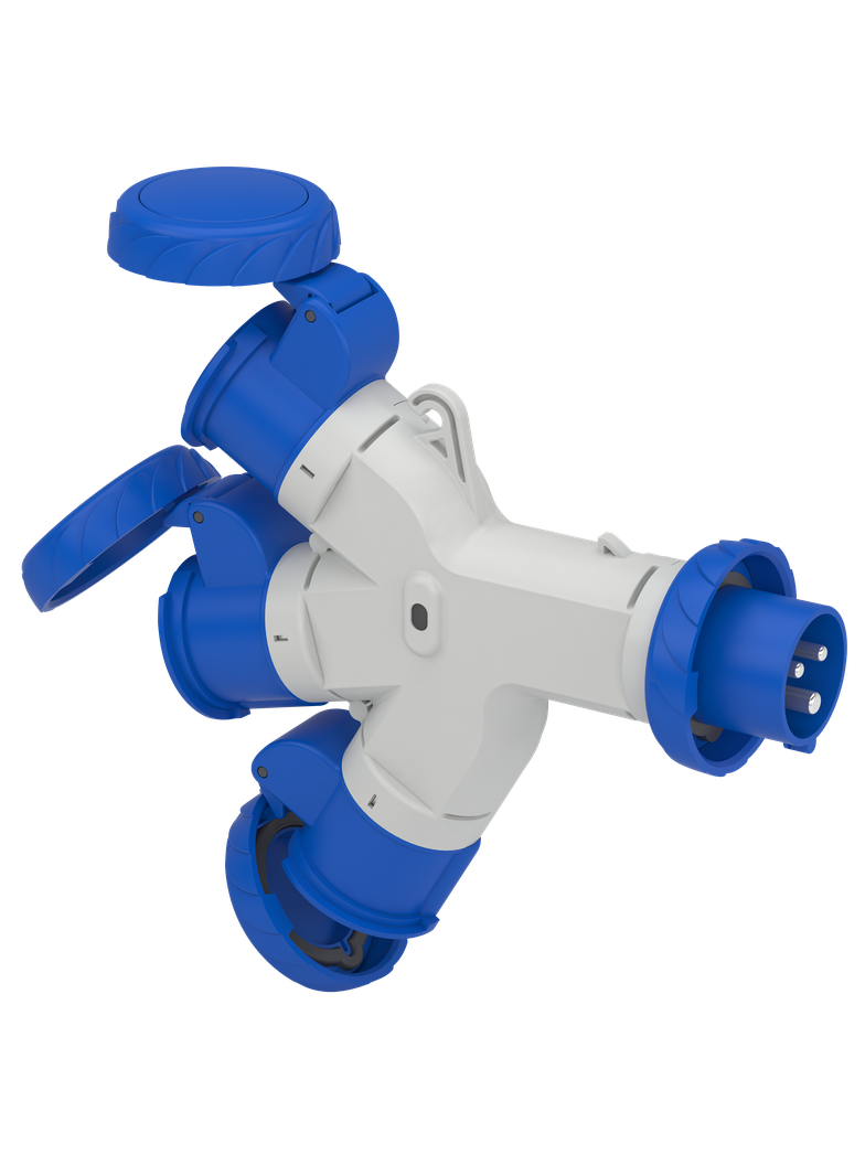 Adapter wtyczka + 3 gniazda IP67