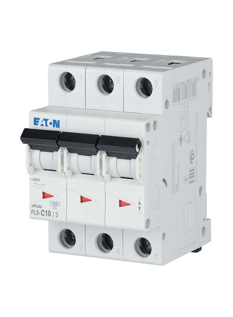 PL6-C10/3 Wyłącznik nadprądowy 6kA C10A 3P 286599 EATON