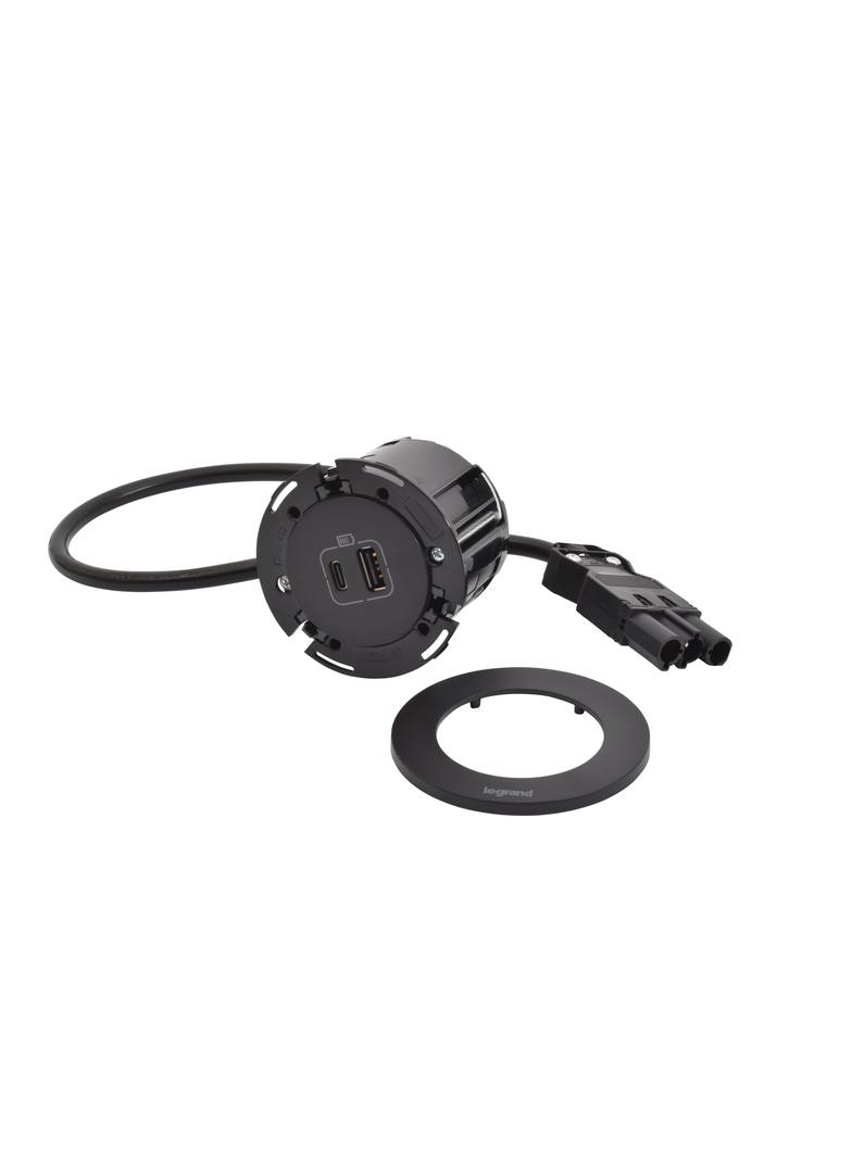 INCARA: DISQ 60 - USB A+C - 0,5 M WIELAND-CZARNY, Legrand