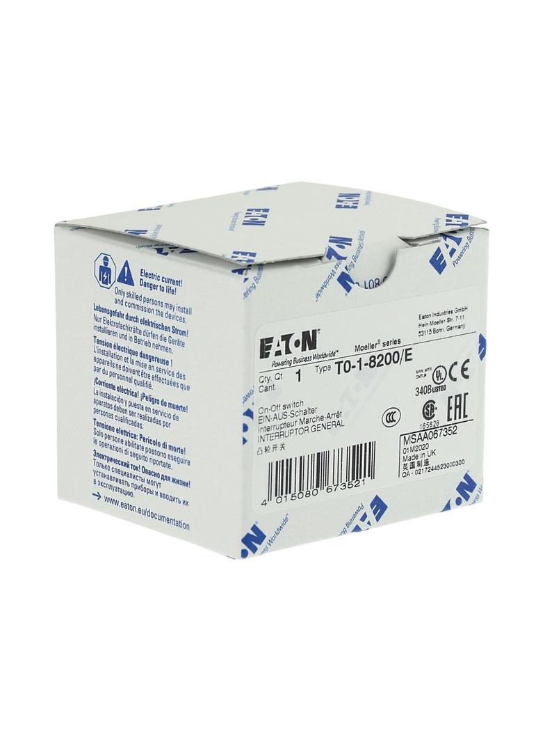 T0-1-8200/E Łącznik krzywkowy 20A 6.5kW 067352 EATON
