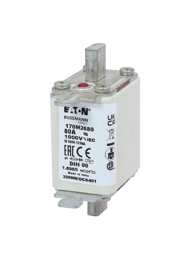 80A 1000V aR DIN 00 TYPE T FUSE Wkładka szybka 80A AC 1000V DIN 00 aR DIN IEC nieizolowane 170M2680