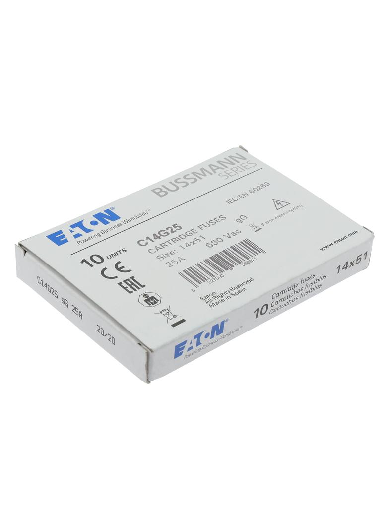 CYLINDRICAL FUSE 14 x 51 25A GG 690V AC Wkładka cylindryczna 14 x 51mm 25A GG 500V AC C14G25 EATON