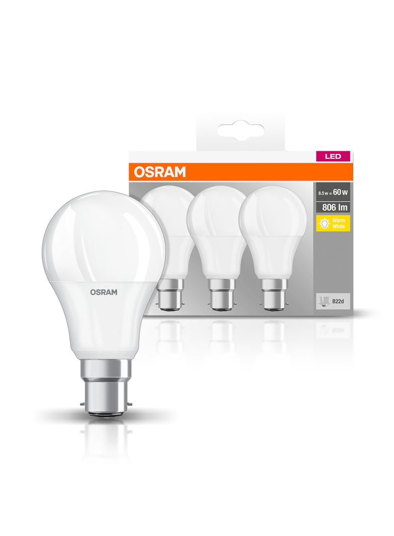 Lampa LED BASE Classic A60 8,5W/827 230V plastik B22D FS3 OSRAM