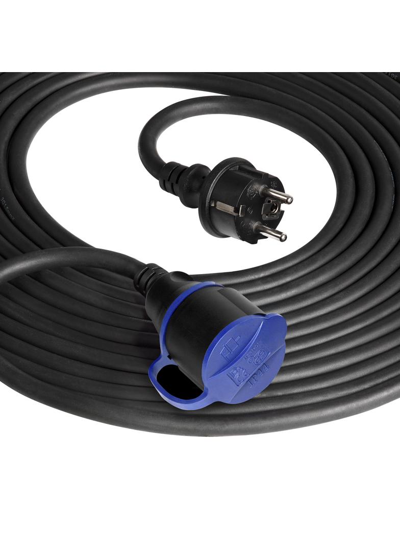Przedłużacz warsztatowy bryzgoszczelny IP44, 1x2P+Z 20m,kabel gumowy olejoodporny H07RN-F 3x1,5mm2,