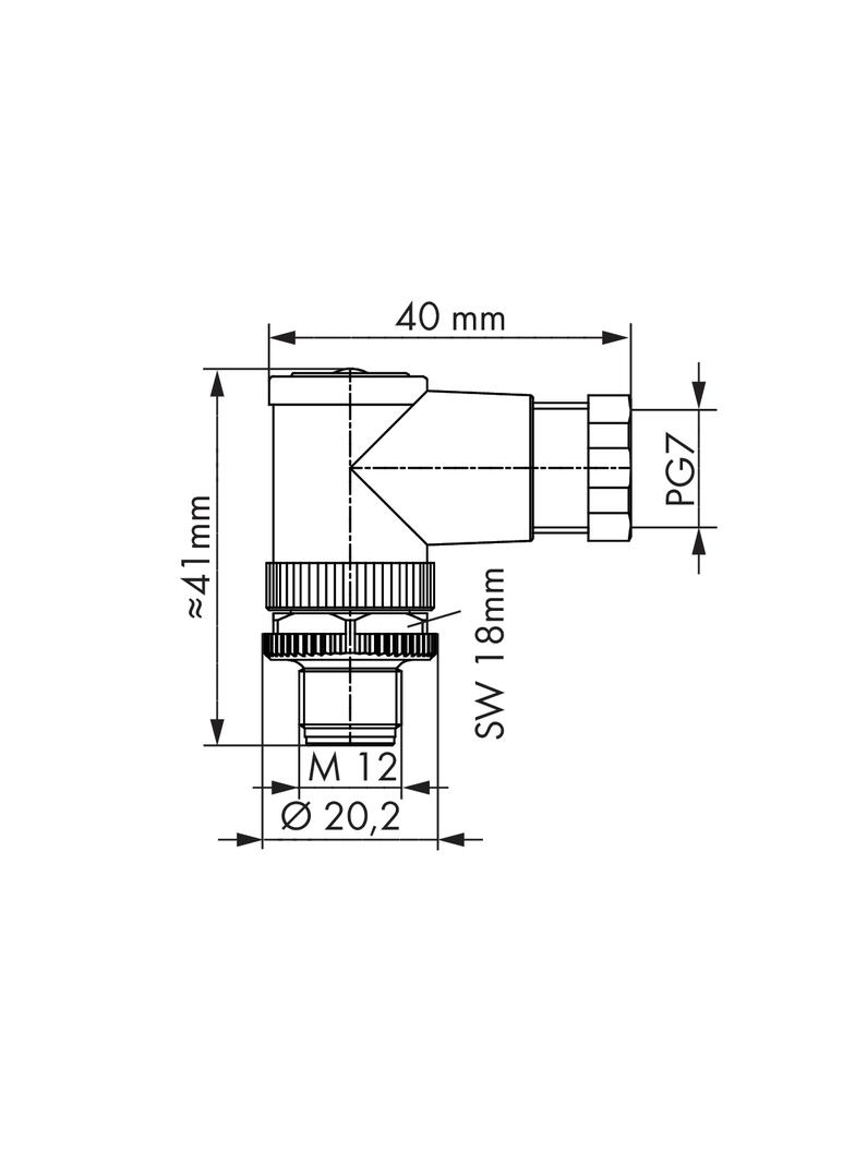 wtyczka kątowa M12 /10szt./ WAGO