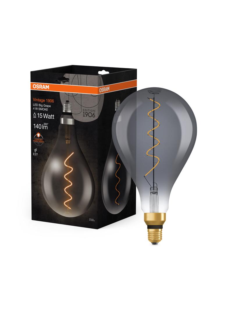 Lampa LED Vintage 1906 CL A160 Filament szkło przezroczyste SMOKE 12 non-dim 5W 818 E27