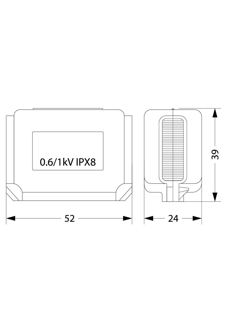MZGEL53 Mufa z żelem / 53*39*24mm GELEBOX, IPX8, 0,6/1kV 39.53 OPATÓWEK