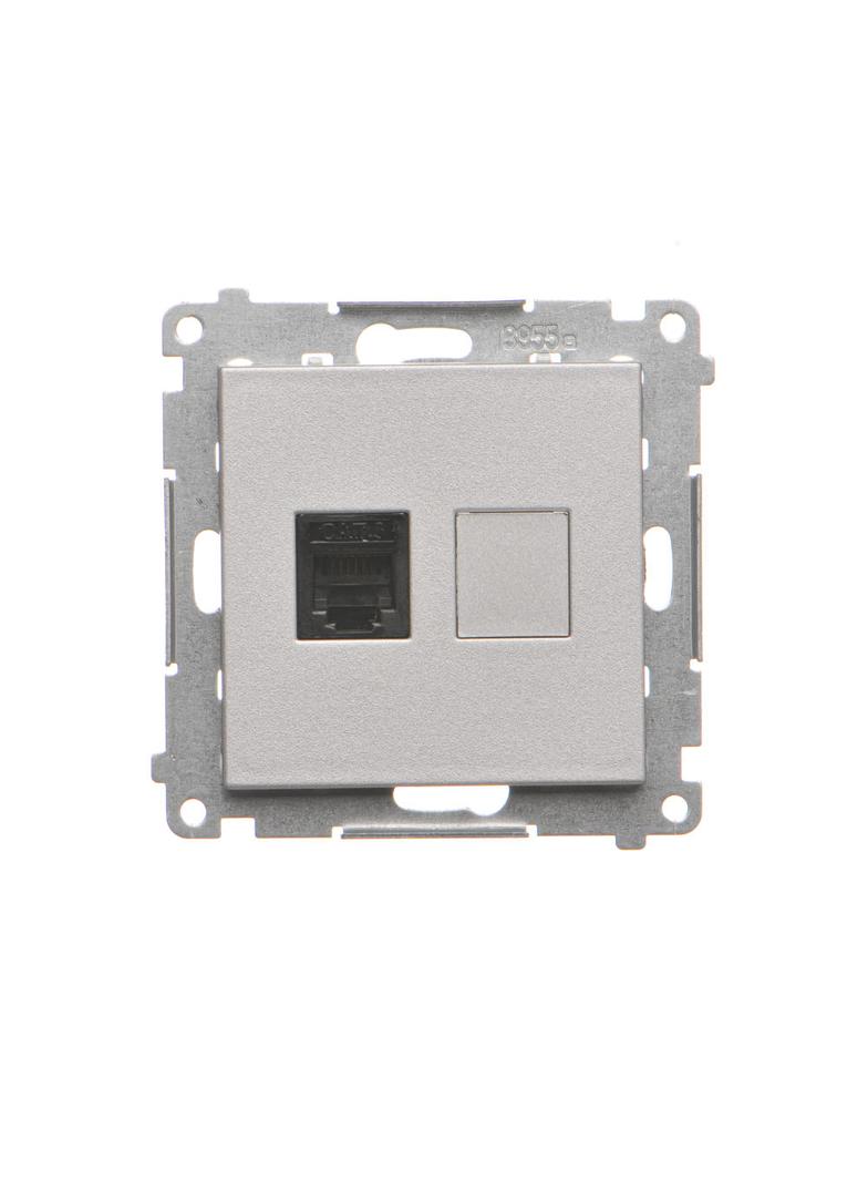 Simon 55 Gniazdo telefoniczne pojedyncze RJ12 Aluminium mat