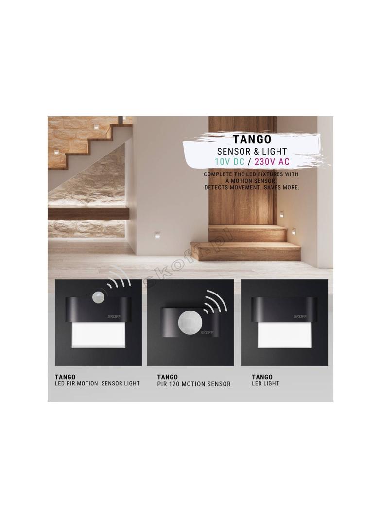 Oprawa Tango PIR 120 Motion Sensor | 10 V DC | 0,2 W | IP 20 |PIR 120o | Wykończenie: czarny mat |