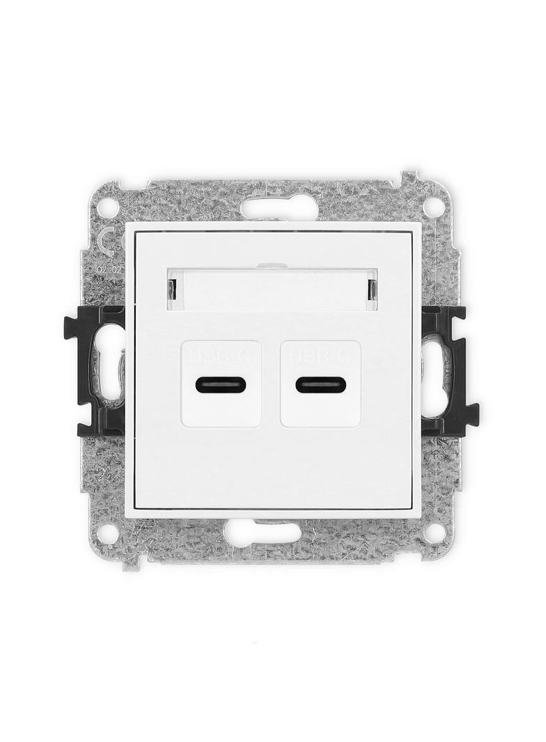 ICON Gniazdo podwójne 2xUSB C-C biały IGUSB-8 KARLIK