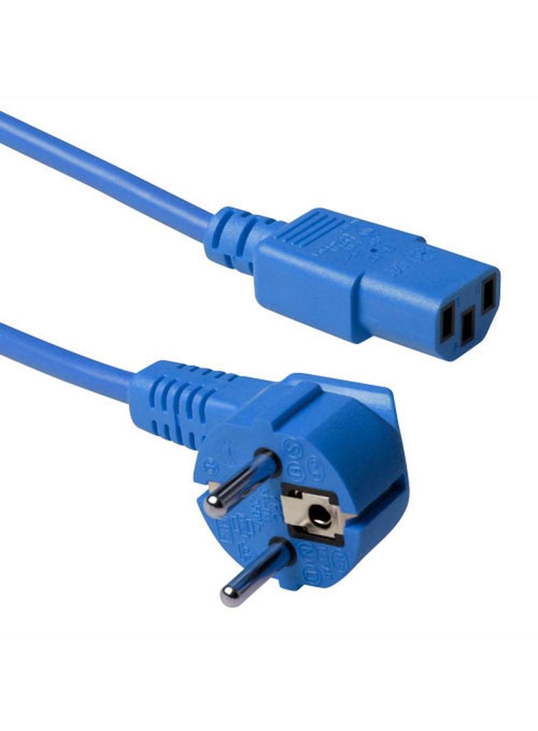 Kabel zasilający CEE7/7 - C13 niebieski 0,6m