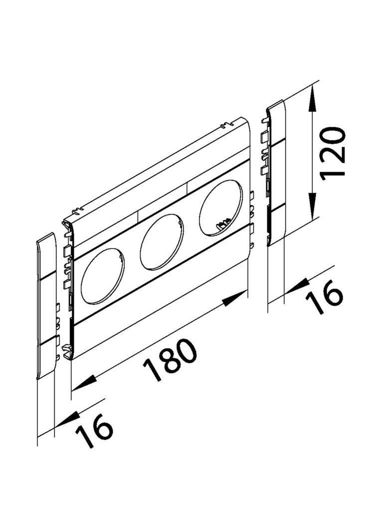 tehalit.WA Maskownica potrójna ABS bezhalogenowy 120mm czerwony GB120303020 HAGER