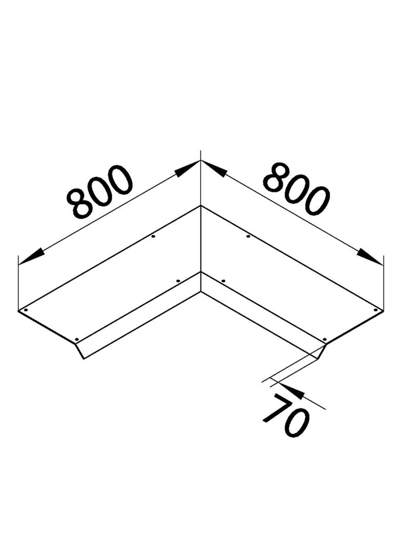 tehalit.AK Pokrywa kanału napodł Kąt wew przedł 1-str skos dł. 800mm 200x70 stal AKBI2000701V HAGER