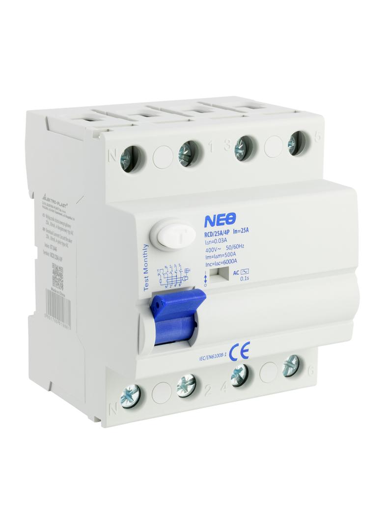 Wyłącznik różnicowoprądowy 3P+N 25A 30mA typ AC RCD/25A/4P 87.846 OPATÓWEK