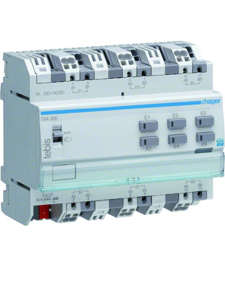 KNX e/s Wejście binarne 6-krotne uniwersalne TXA306 HAGER