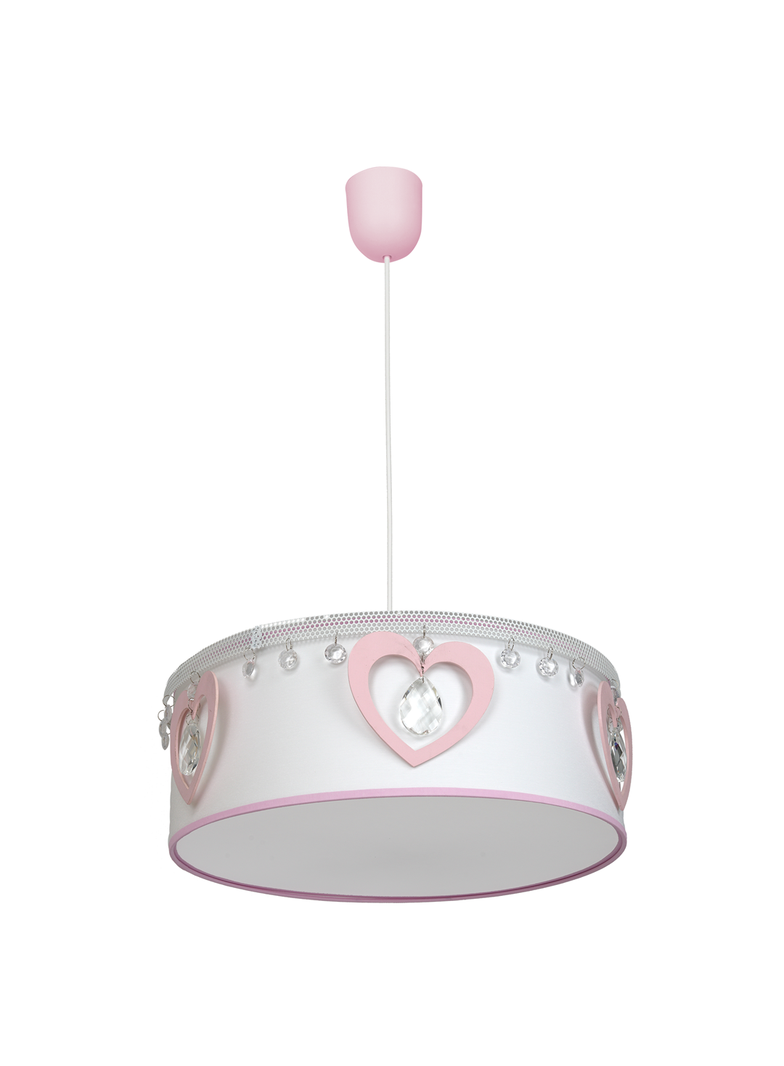 Milagro lampa wisząca Heart E27 biało/różowa MLP8278
