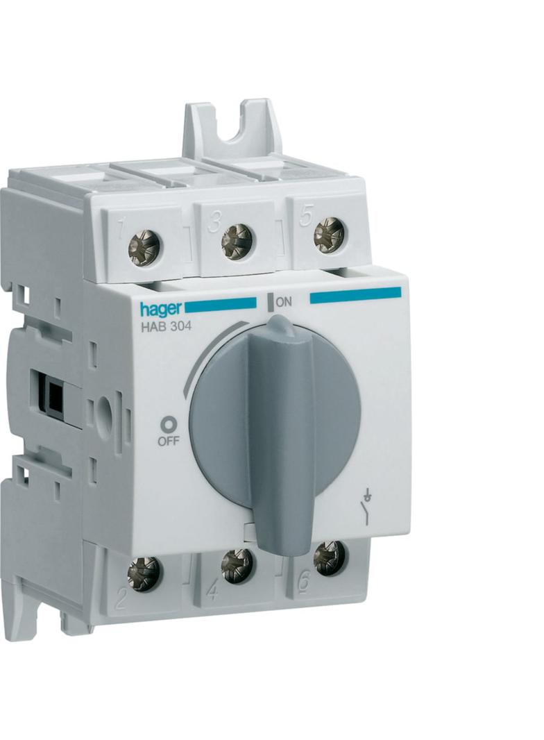 Modułowy rozłącznik izolacyjny obrotowy 3P 40A rozmiar 1 HAB304 HAGER